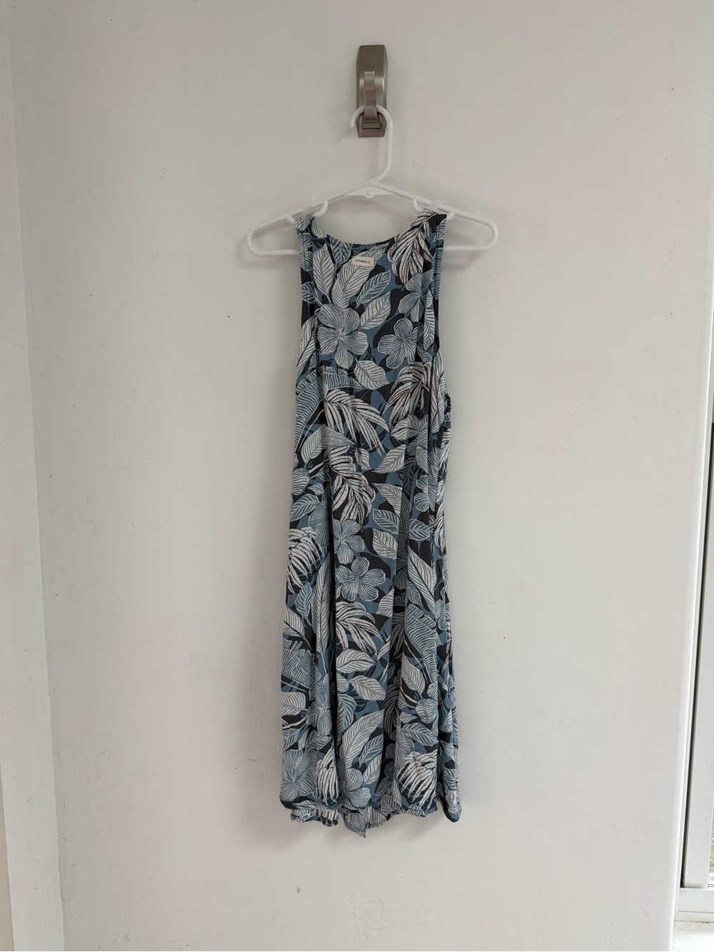 O'Neill Girls Blue and White Leaf And Flower Print Dress - Picture 3 of 3